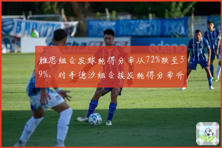 雅思组合发球轮得分率从72%跌至59%,对手德沙组合接发轮得分率升至68%